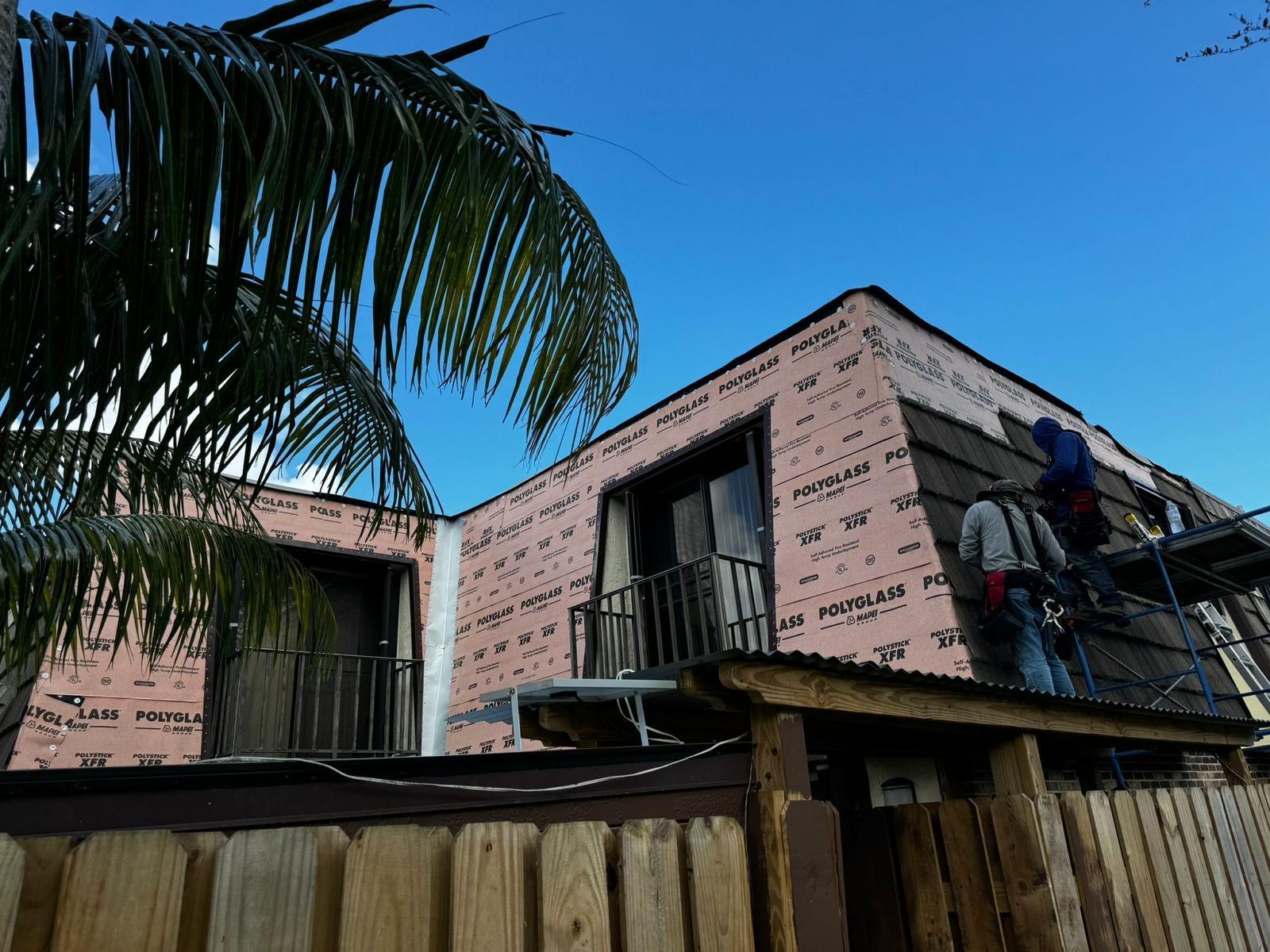 Polyglass self-adhered underlayment on Palm Springs FL home - full coverage
